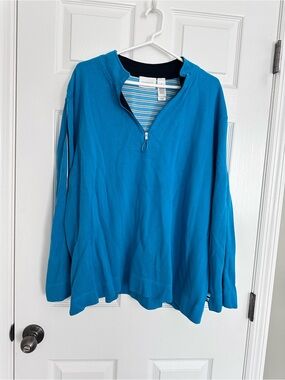 Liz Claiborne Blue Quarter Zip Pullover.